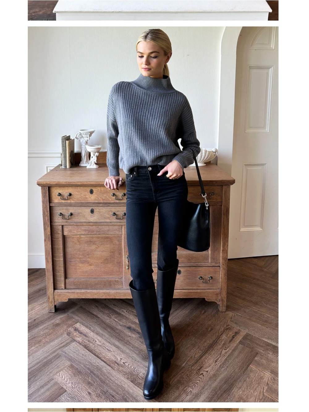 Emerson Fry Black Leather Over-the-Knee Boots